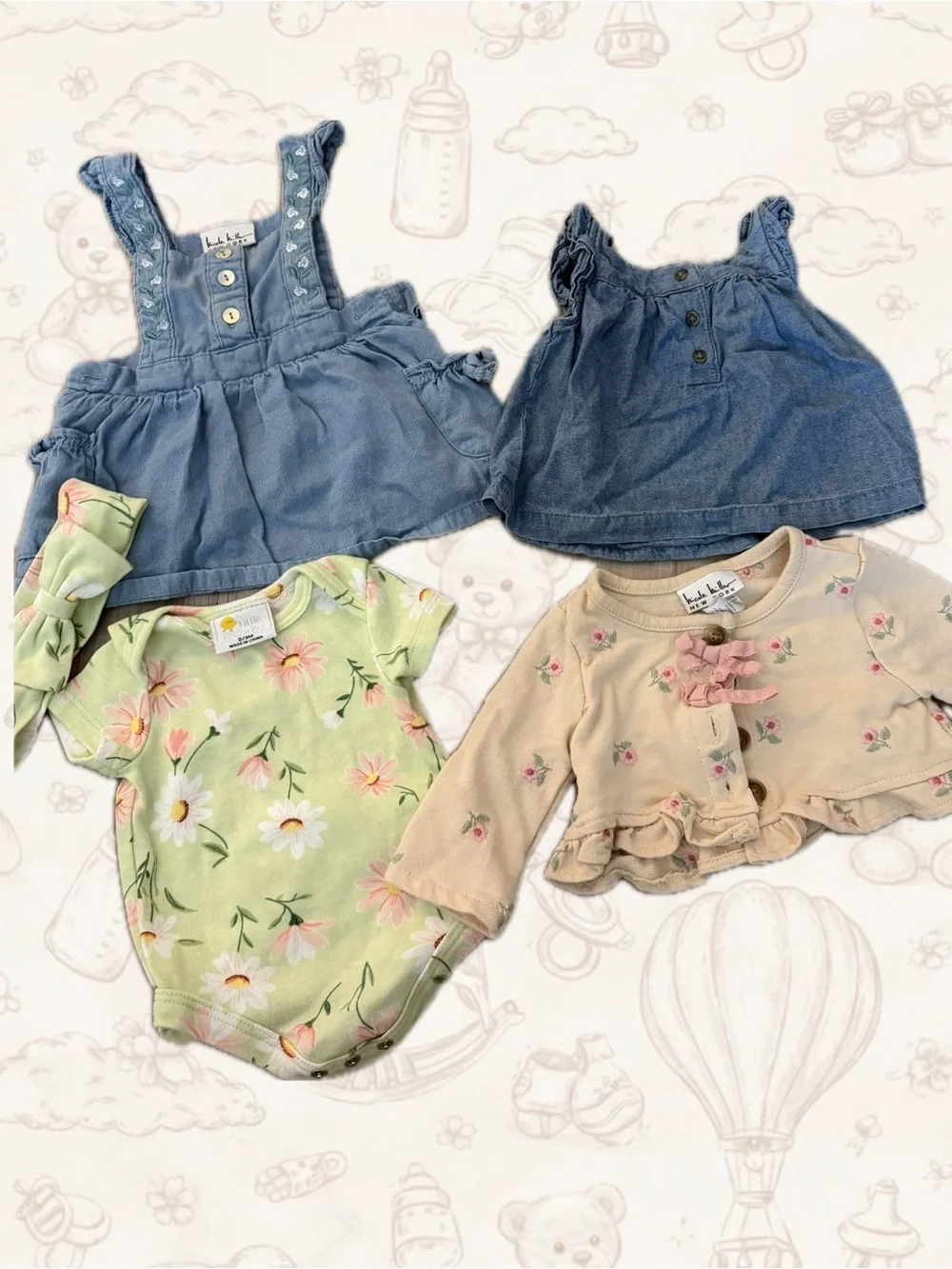 Nicole Miller Baby girl spring clothing bundle - 0-3m